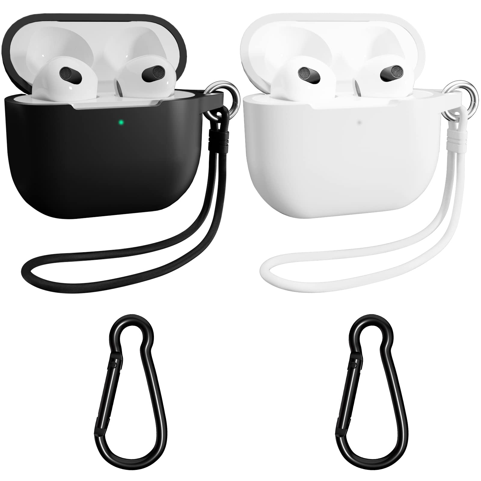 Amazon.com: Meiyasy for AirPods 3 Case with Keychain, 2 Packs Full